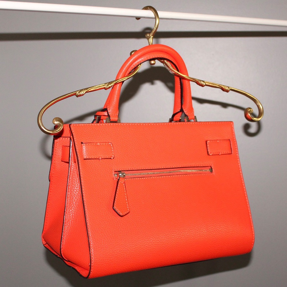 Guess Orange Cate Satchel Purse - Picture 8 of 15